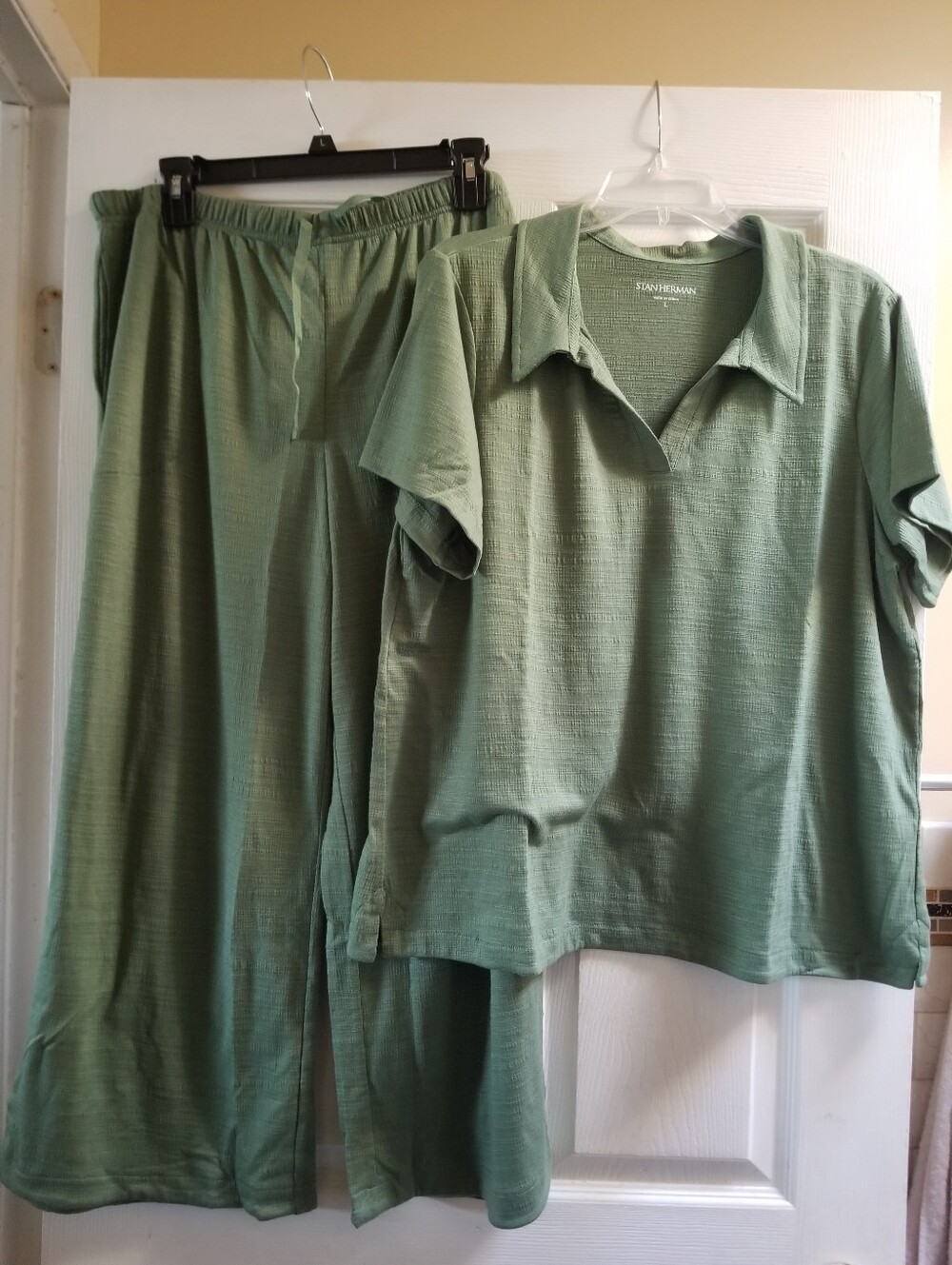 Stan Herman Women's Green Two-Piece Lounge Set Size L - New